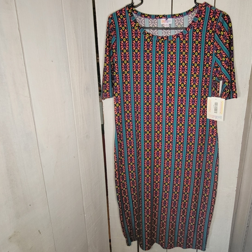 Lularoe, M, Julia Dress, Multicolor Pattern, Soft Legging Material